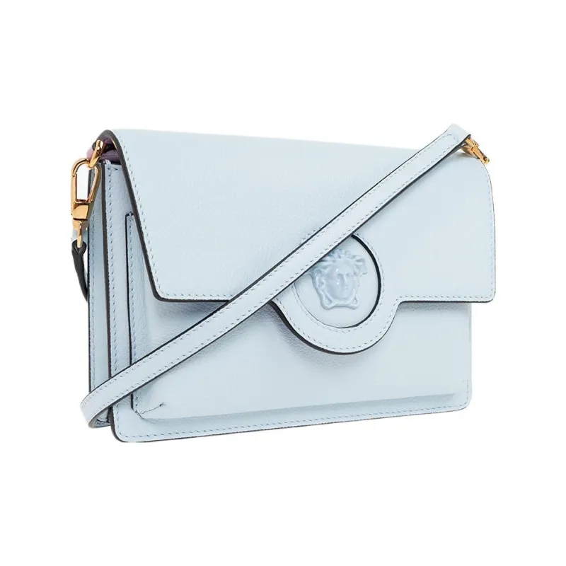 VERSACE Calfskin Shoulder Bag Crossbody Bag Women's Ice Blue-1