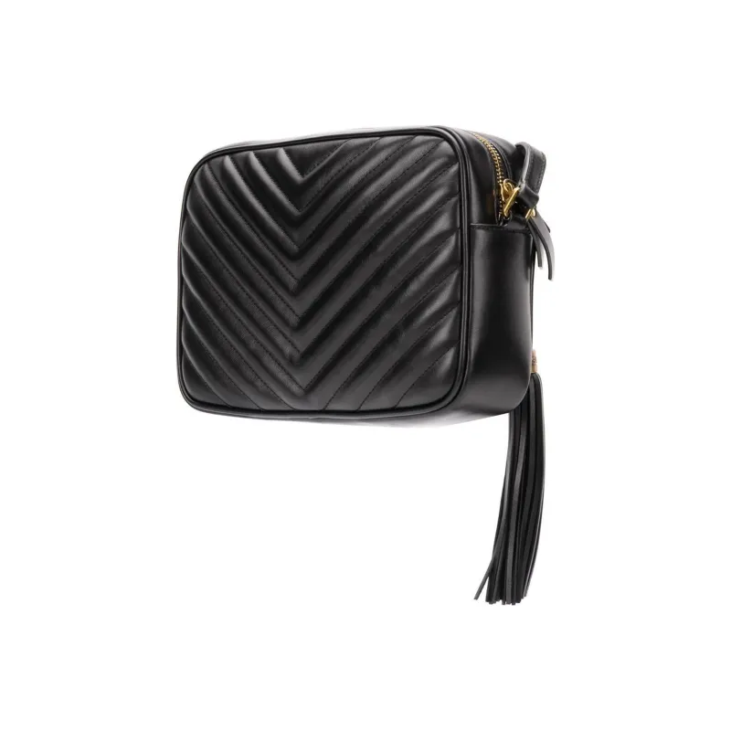 SAINT LAURENT Calfskin Messenger Bag Crossbody Bag Shoulder Bag Regular Women's Black-2