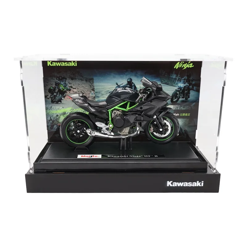 Whales Fall In The Tide Of Play Kawasaki H2R+Garage Acrylic Display Case Model Accessories-1