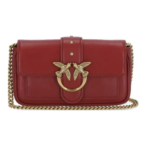 PINKO SIMPLY Cow Leather Swallow Bag Handbag, Shoulder Bag Trumpets Women's Burgundy