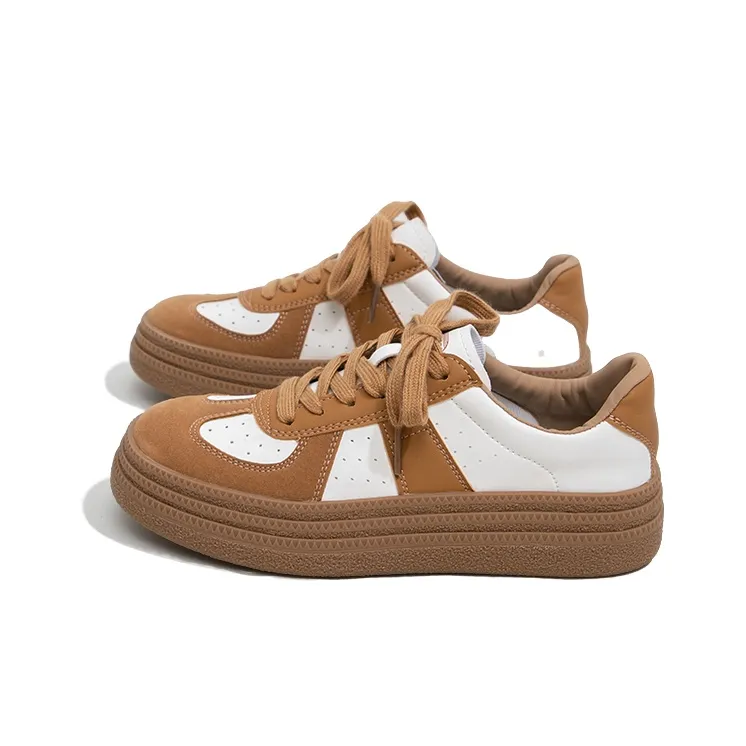 Feiyue Anti Slip Wear Resistant Low Top Skateboard Shoes Women's White/Brown-2