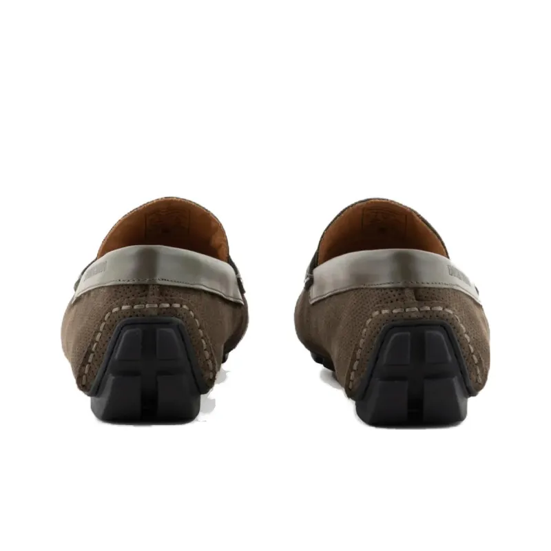 EMPORIO ARMANI Perforated Suede Loafers-4