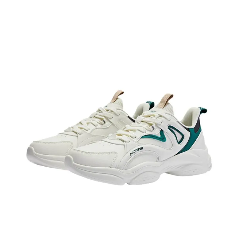 QIAODAN Cushioning Wear Resistant Low Top Casual Running Shoes Men's White Green-2