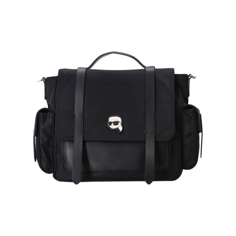 KARL LAGERFELD Polyamide With Polyurethane Messenger Bag Shoulder Bag Crossbody Bag Handbag Women's Black-0