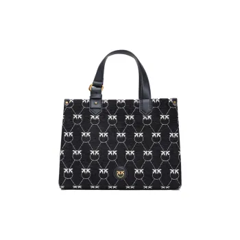 PINKO Polyester With Cow Leather Shoulder Bag, Crossbody Bag, Handbag Women's Black