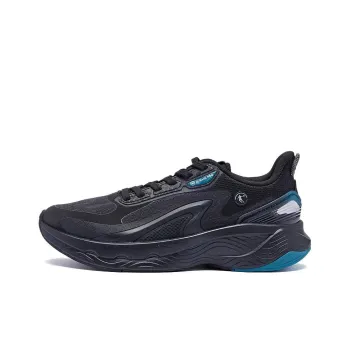 QIAODAN Streamer 4.0 Cushioning Low Top Running Shoes Men's Black Cyan