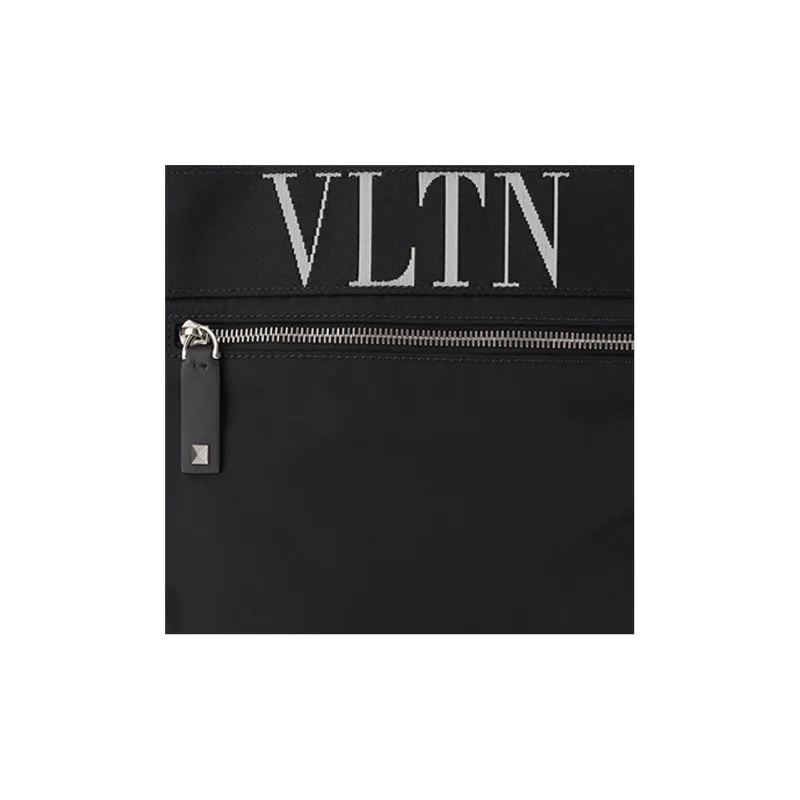 Valentino Nylon Messenger Bag Crossbody Bag Shoulder Bag Men's Black-4