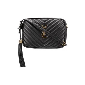 SAINT LAURENT Calfskin Messenger Bag Crossbody Bag Shoulder Bag Regular Women's Black