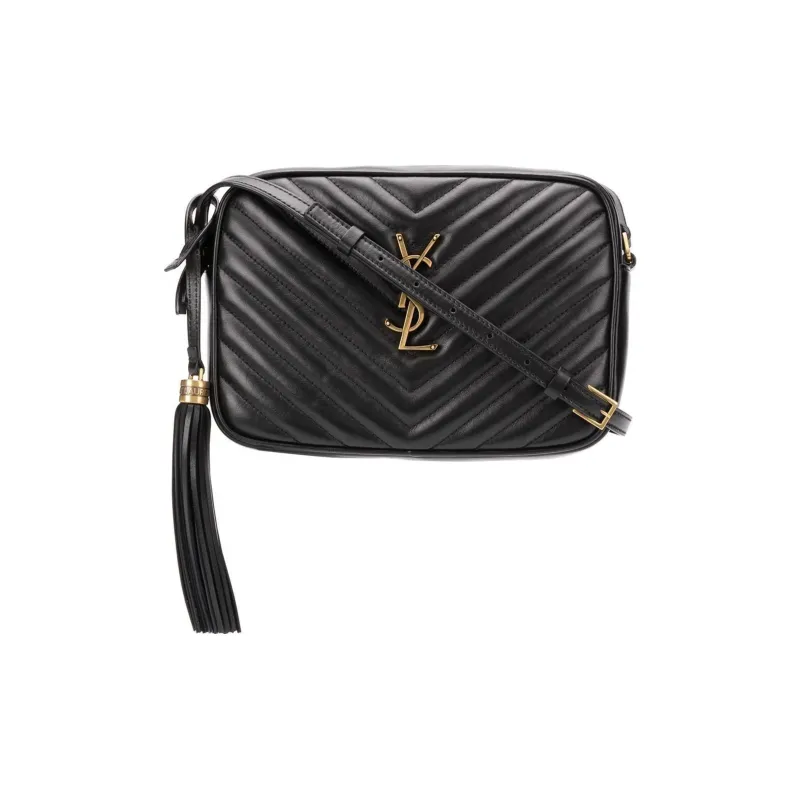 SAINT LAURENT Calfskin Messenger Bag Crossbody Bag Shoulder Bag Regular Women's Black-0