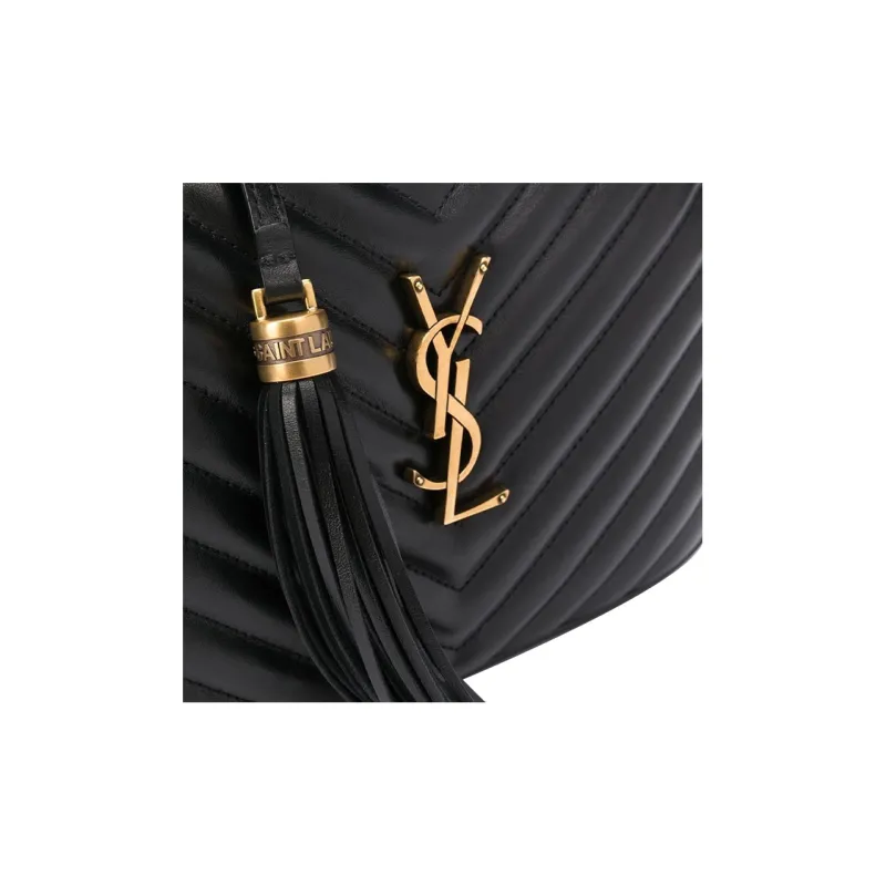 SAINT LAURENT Calfskin Messenger Bag Crossbody Bag Shoulder Bag Regular Women's Black-6