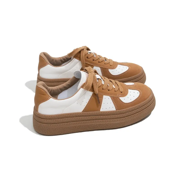 Feiyue Anti Slip Wear Resistant Low Top Skateboard Shoes Women's White/Brown-1