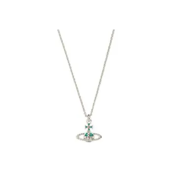 Vivienne Westwood Brass Necklaces Women's Green Diamond/Silver