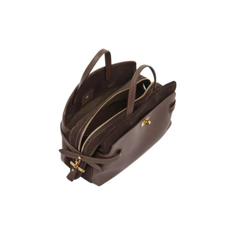 Anya Hindmarch Calfskin Shoulder Bag Crossbody Bag Handbag Women's Coffee-3