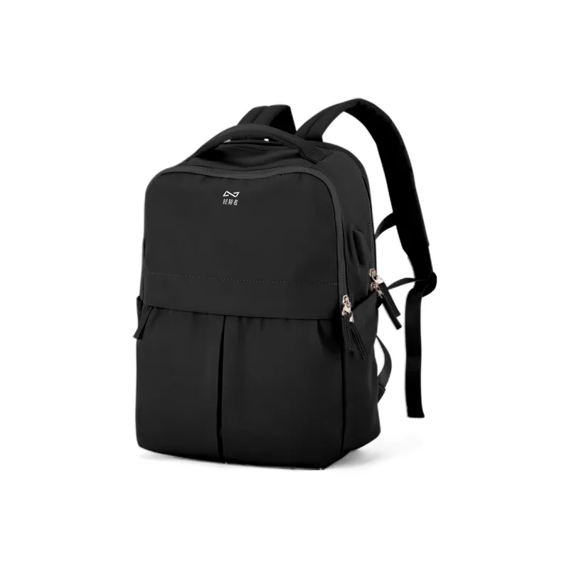 QING QI ZHE Fabric Laptop Bag Travel Bag Backpack Unisex Black/Gray/Blue/Green/Ecru/Purple-2
