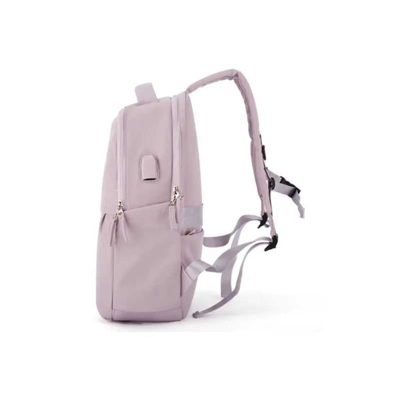 QING QI ZHE Fabric Laptop Bag Travel Bag Backpack Unisex Black/Gray/Blue/Green/Ecru/Purple-40