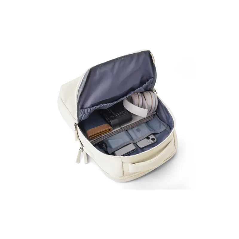 QING QI ZHE Fabric Laptop Bag Travel Bag Backpack Unisex Black/Gray/Blue/Green/Ecru/Purple-10