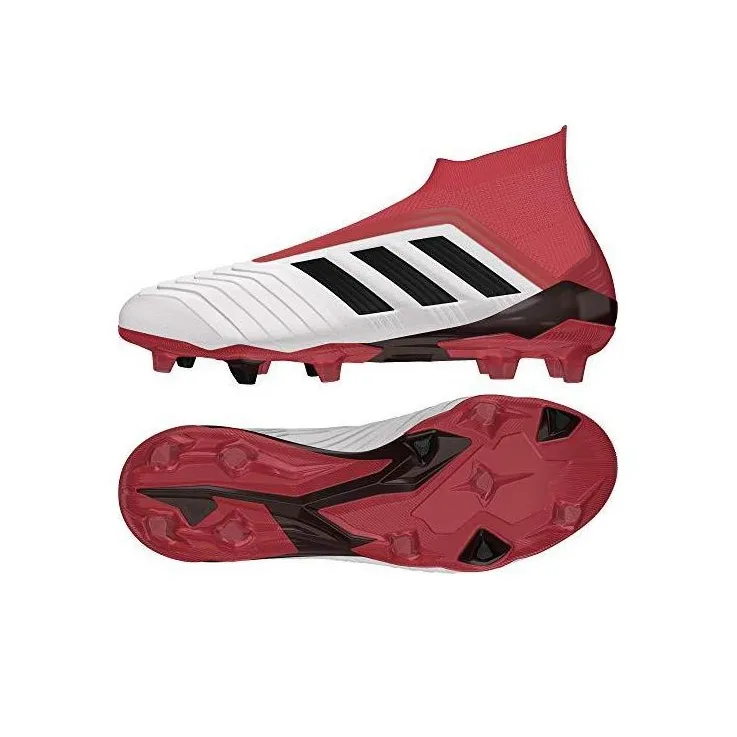 Adidas Predator 18+ FG Firm Ground Natural Ground Cushioning, Wear Resistant Soccer Shoes Men's White Red-2