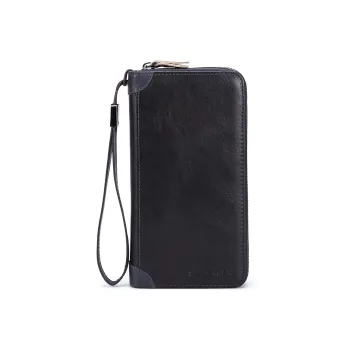 Slazenger Cow Leather Card Holder Holding Wallet Regular Unisex Black