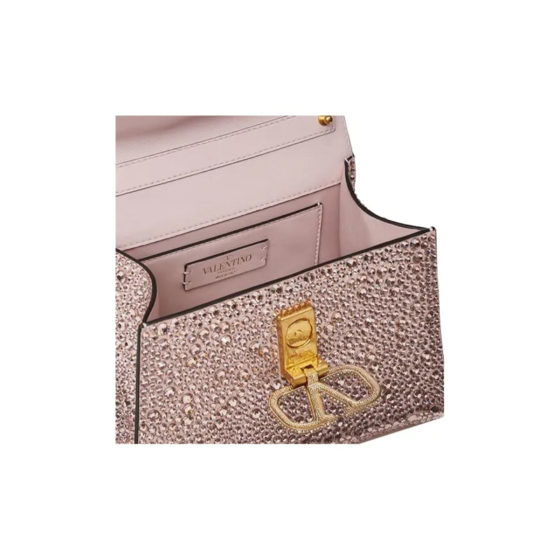 Valentino VSLING Sheepskin Crossbody Handbag Mini Women's Pink-4