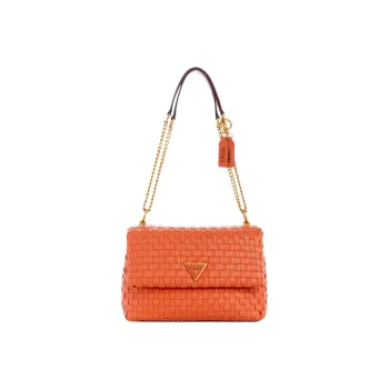 GUESS Litchi Grain Artificial Leather Shoulder Bag Crossbody Bag Women's Orange