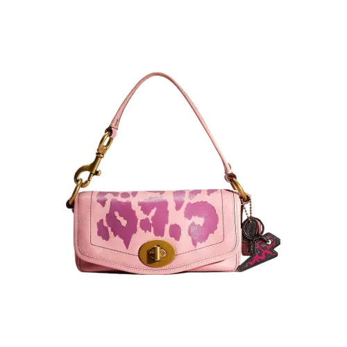 COACH Legacy Leather Lid Bag Handbag Shoulder Bag Medium Size Women's Pink
