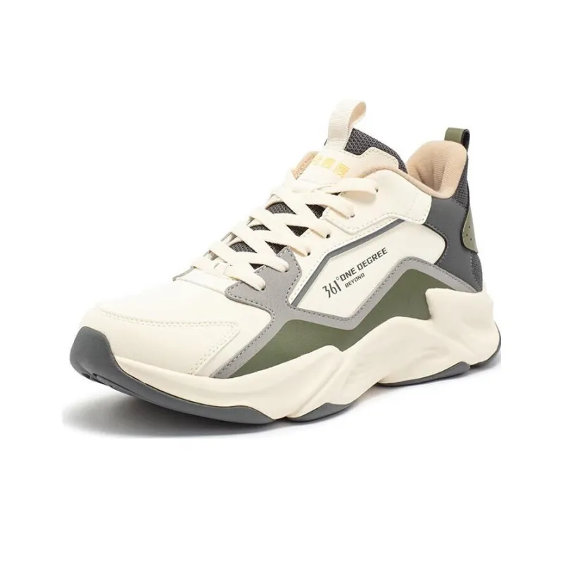 361° Cushioning Wear Resistant Low Top Running Shoes Men's Greige-1