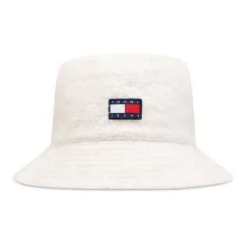 Tommy Hilfiger Cotton Acrylic Blend Bucket Hats Women's Ecru