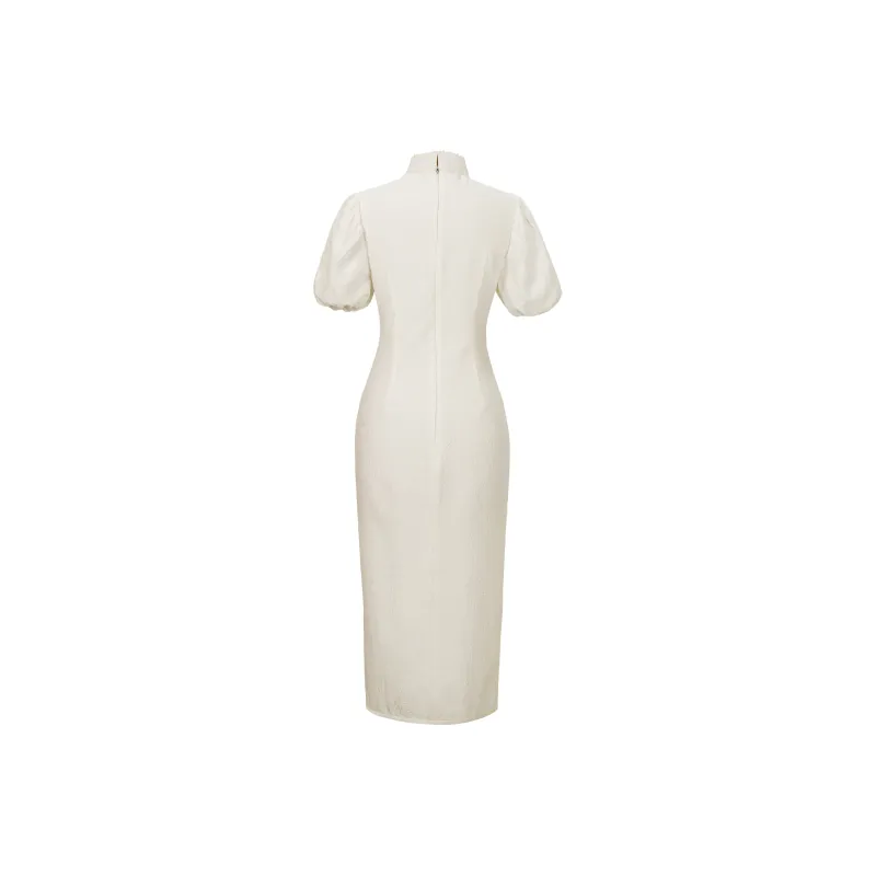 Clothes Cut By Time Cheongsam Women's White-1