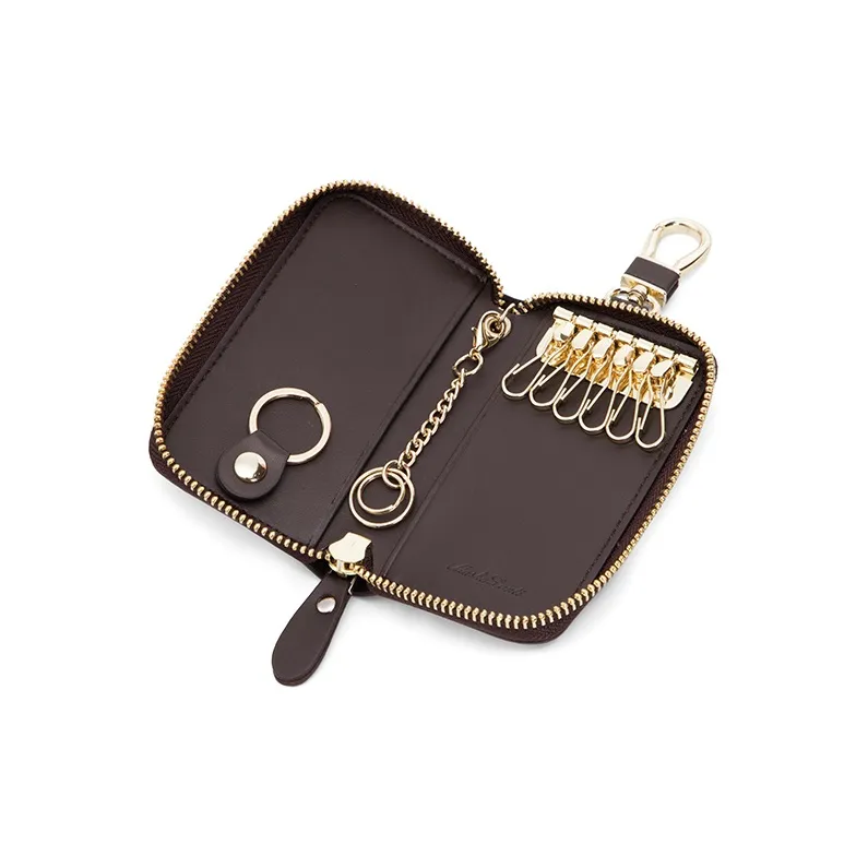 MashaLanti PVC Bonded Microfiber Synthetic Leather Key Pouch Women's Apricot/Coffee/Burgundy-4