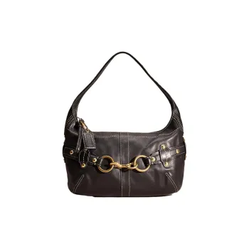 COACH Ergo Leather Hobo Bag Handbag Shoulder Bag Large Size Women's Black