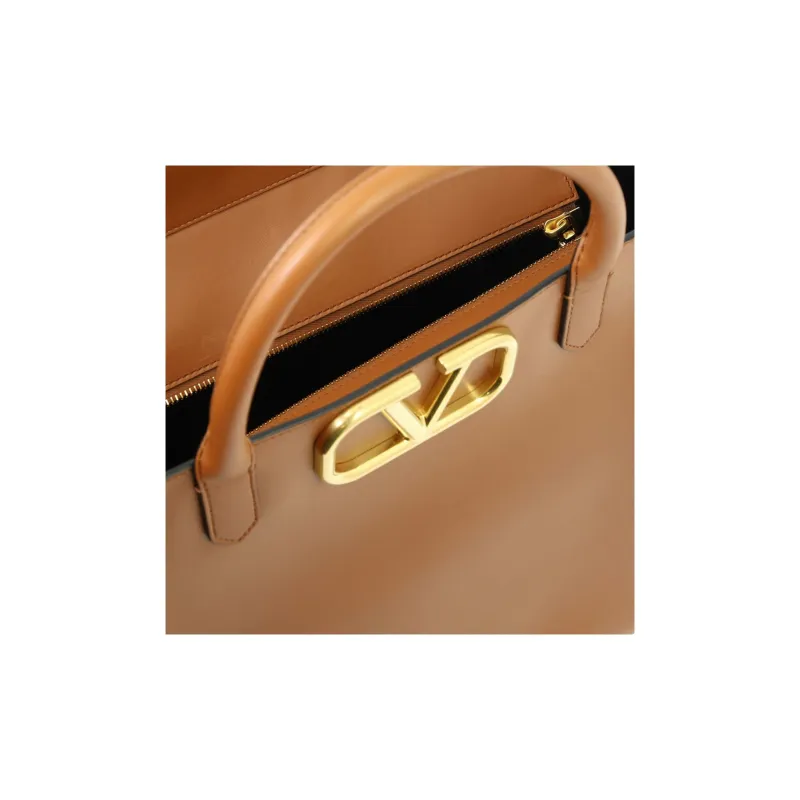 Valentino Leather Handbag Regular Women's Brown-4