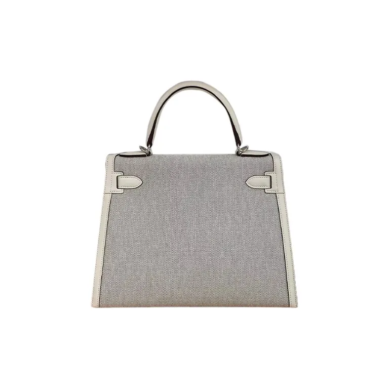 HERMES Kelly Canvas With Leather Canvas Bag Kelly Bag Shoulder Bag Crossbody Bag Handbag Regular Women's Beige-2