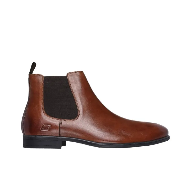Skechers Trentmore Ankle-Length Chelsea Boots Flat Men's Brown-1
