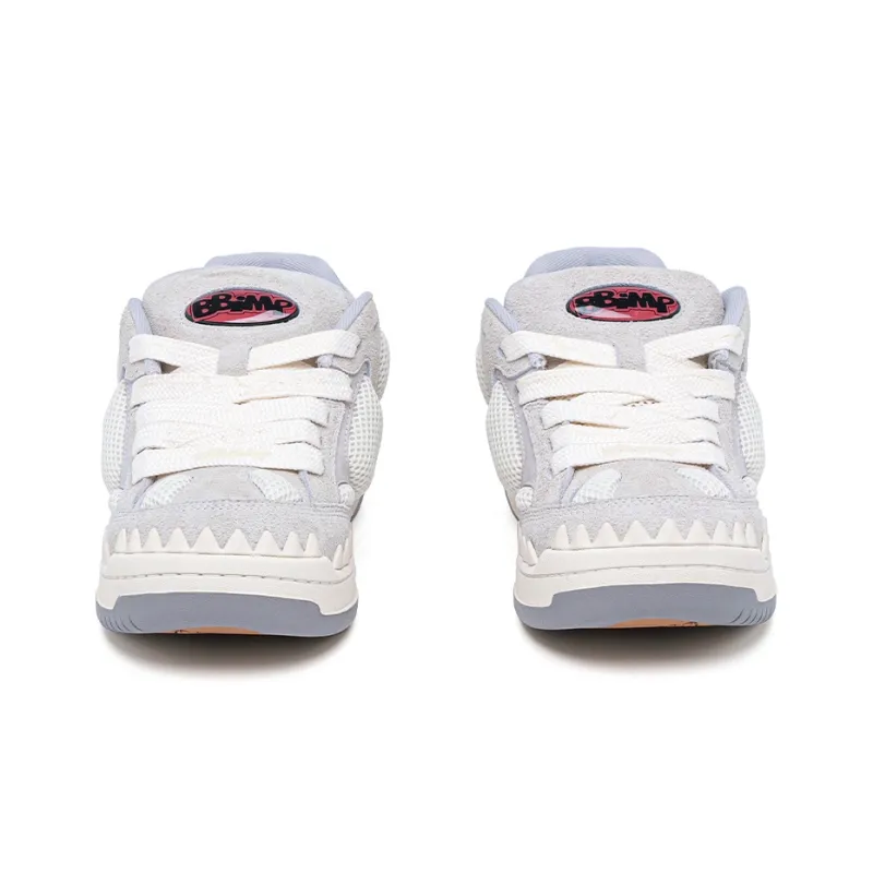 BBIMP Anti-Slip Wear-Resistant Low-Top Skateboard Shoes Unisex Vintage White-2