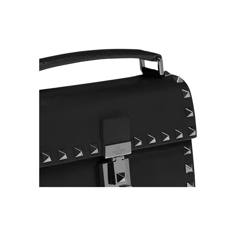 Valentino Rockstud Calfskin Shoulder Bag Crossbody Bag Small Size Men's Black-3