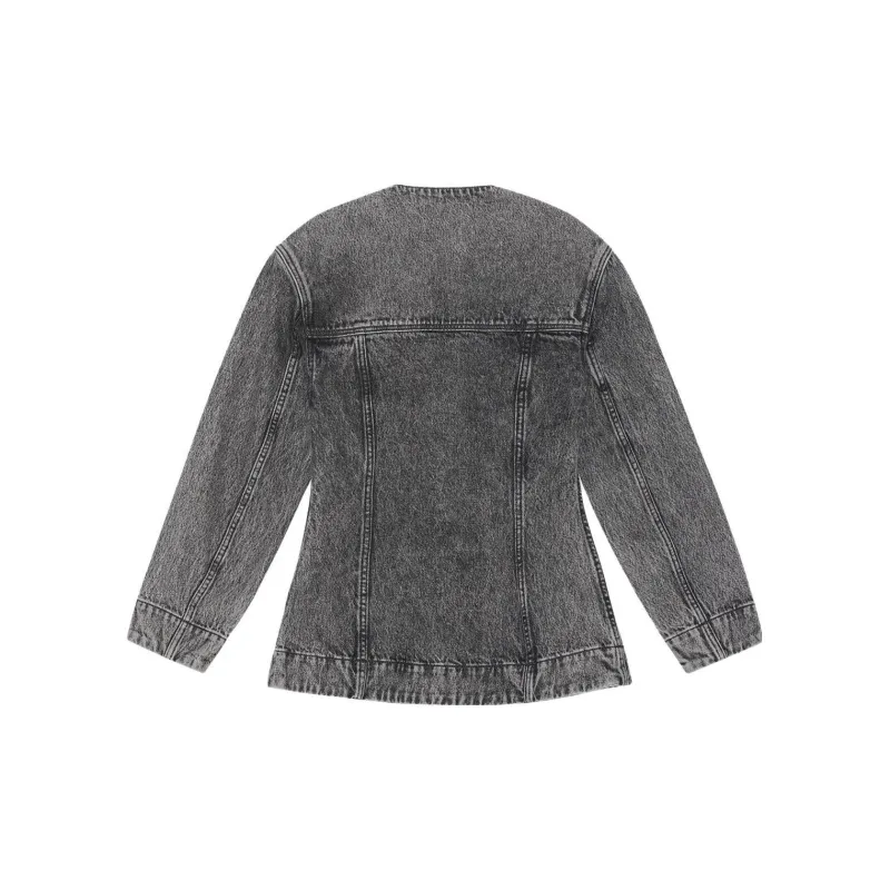 GANNI Denim Jackets Women's Black-1