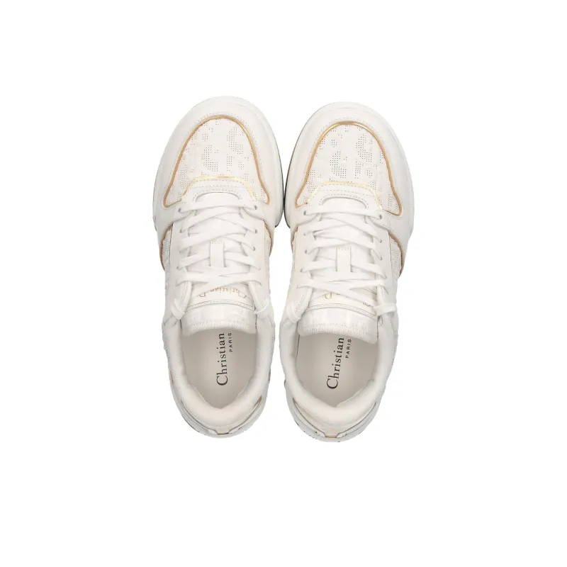 DIOR One White Sneakers Low Top Stylish Skateboarding Shoes Women's White Gold-5