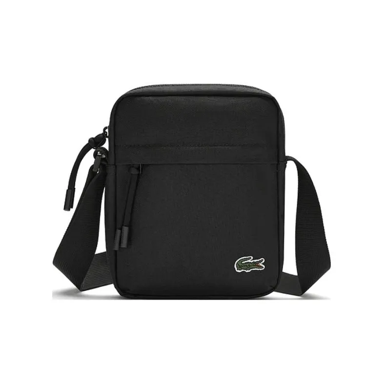 LACOSTE Fabric Crossbody Bag, Shoulder Bag Regular Men's Black-1