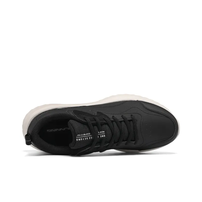 361° Wear Resistant Low Top Running Shoes Men's Black White-1