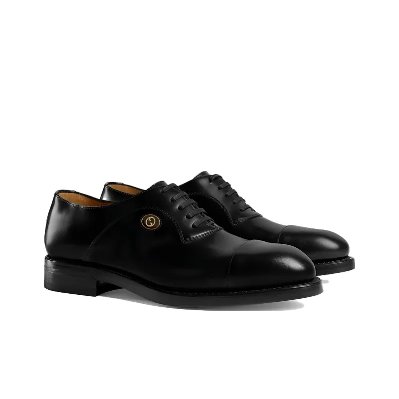 GUCCI Dress Shoes Men Low Top Black-2