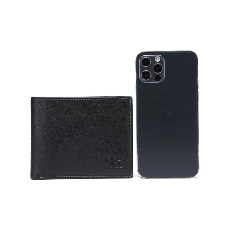 SEPTWOLVES Top Grain Cow Leather Wallet Regular Men's Black-4