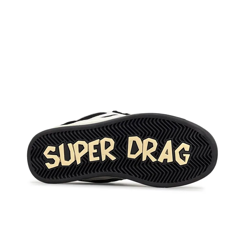 LuzaoT SUPER DRAG Puffy Shoes Low Top Skateboard Shoes Unisex Beige Black-5