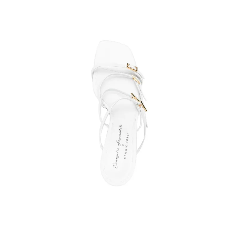 SERGIO ROSSI Rubber Sole Slide Slippers Women's White-4