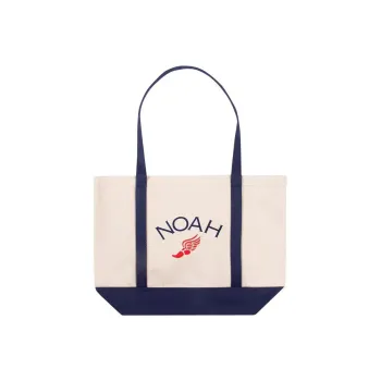 NOAH Canvas Bag Tote Bag Shopping Bag Handbag Shoulder Bag Unisex White & Blue