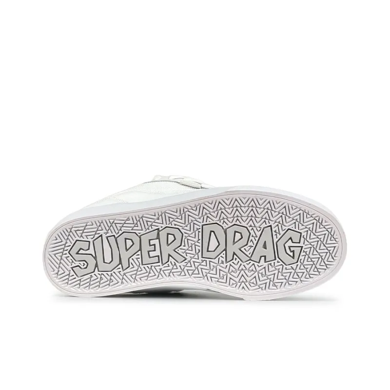 LuzaoT SUPER DRAG Anti Slip Wear Resistant Low Top Skateboard Shoes Unisex Pure White-5