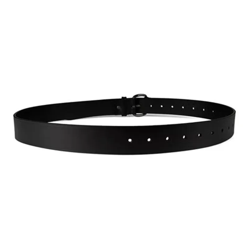 Vivienne Westwood Solid Color Decoration Pin Buckle Leather Belts Men's Black-1