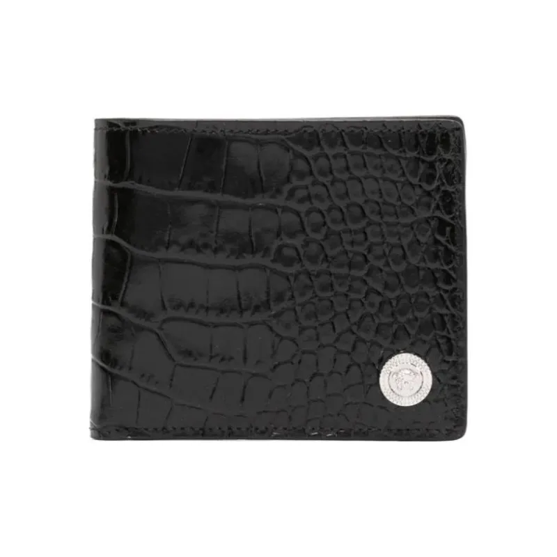 VERSACE MEDUSA BIGGIE Series Calfskin Wallet Men's Black-0