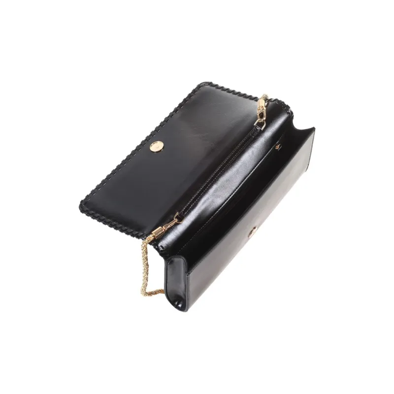 Elisabetta Franchi Polyester One Shoulder Crossbody Clutch Women's Black-5