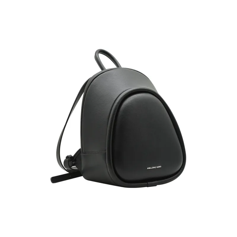 AMAZING SONG Cow Leather Backpack Regular Women's Macadamia/Elegant Black/Cream White-2
