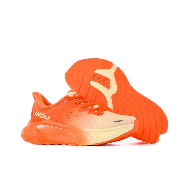 JNDO Low Top Tesla Valve Breathing Technology Running Shoes Unisex Vibrant Orange-1